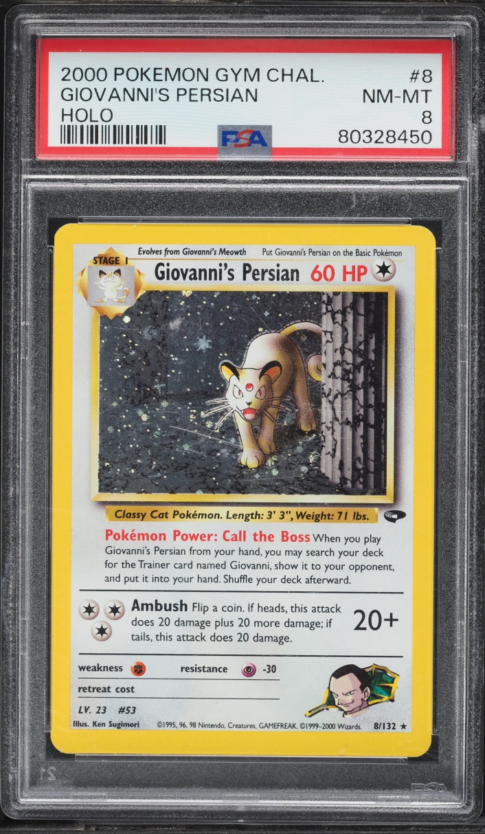 2000 Pokemon Gym Challenge Holo Giovanni's Persian #8 PSA 8 NM-MT