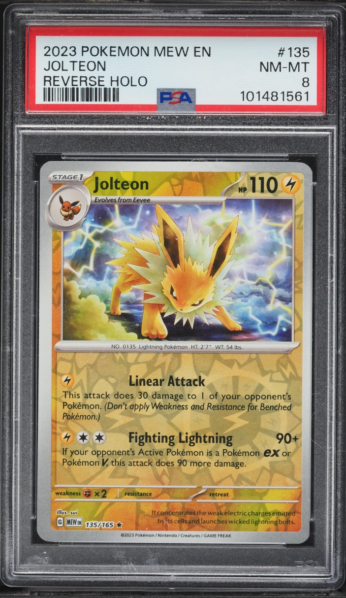 2023 Pokemon Scarlet & Violet 151 Reverse Holo Jolteon #135 PSA 8 NM-MT
