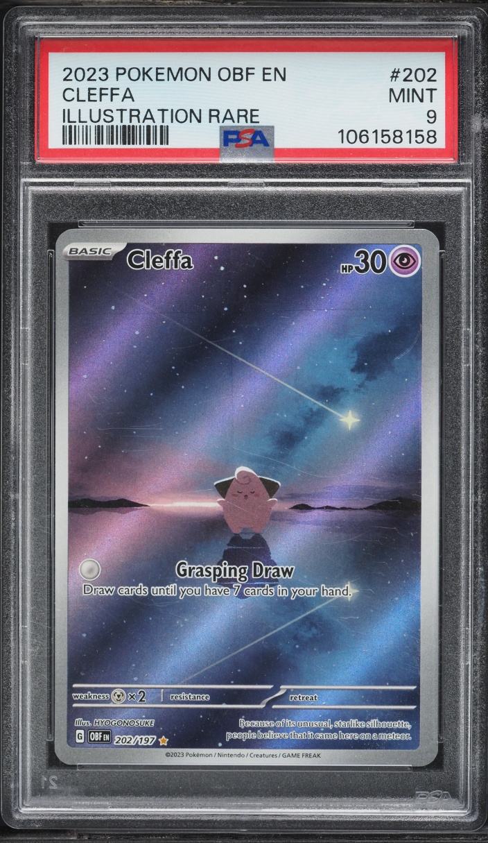 2023 Pokemon Scarlet & Violet Obsidian Flames IR Cleffa #202 PSA 9 MINT