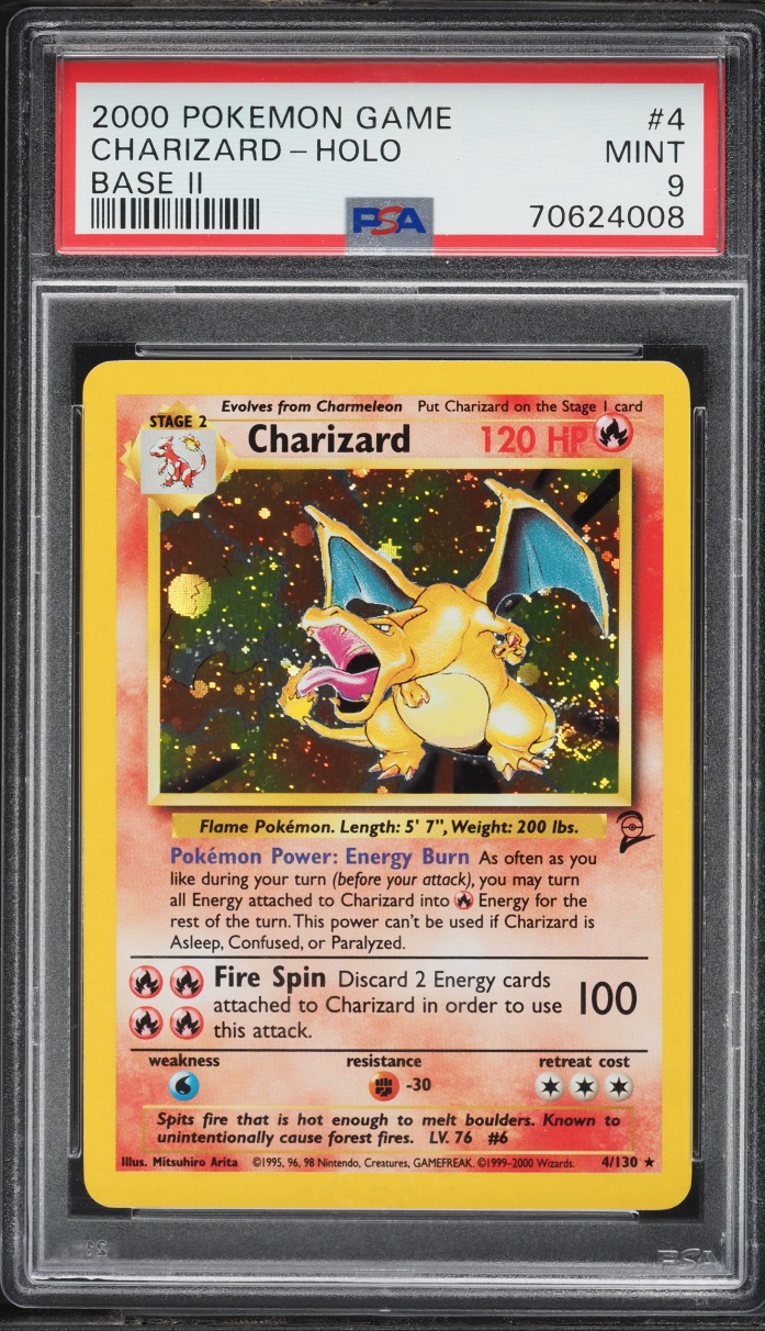 2000 Pokemon Base Set 2 Holo Charizard #4 PSA 9 MINT