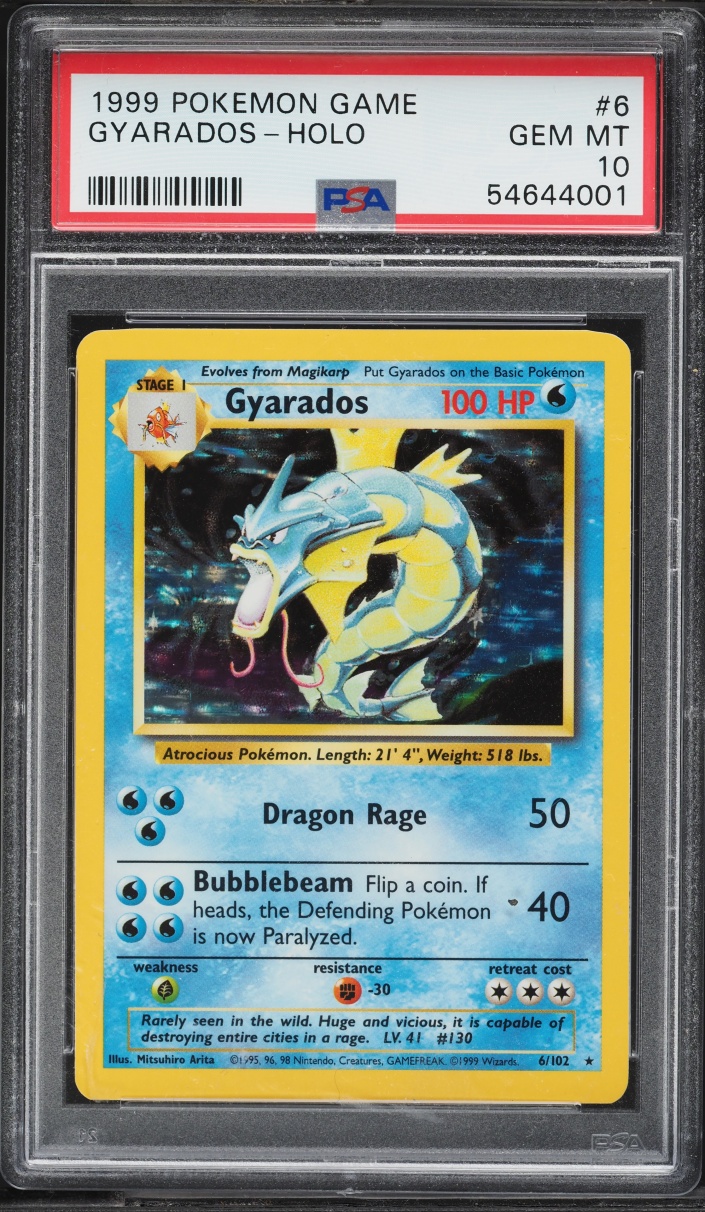 1999 Pokemon Base Set Holo Gyarados #6 PSA 10 GEM MINT