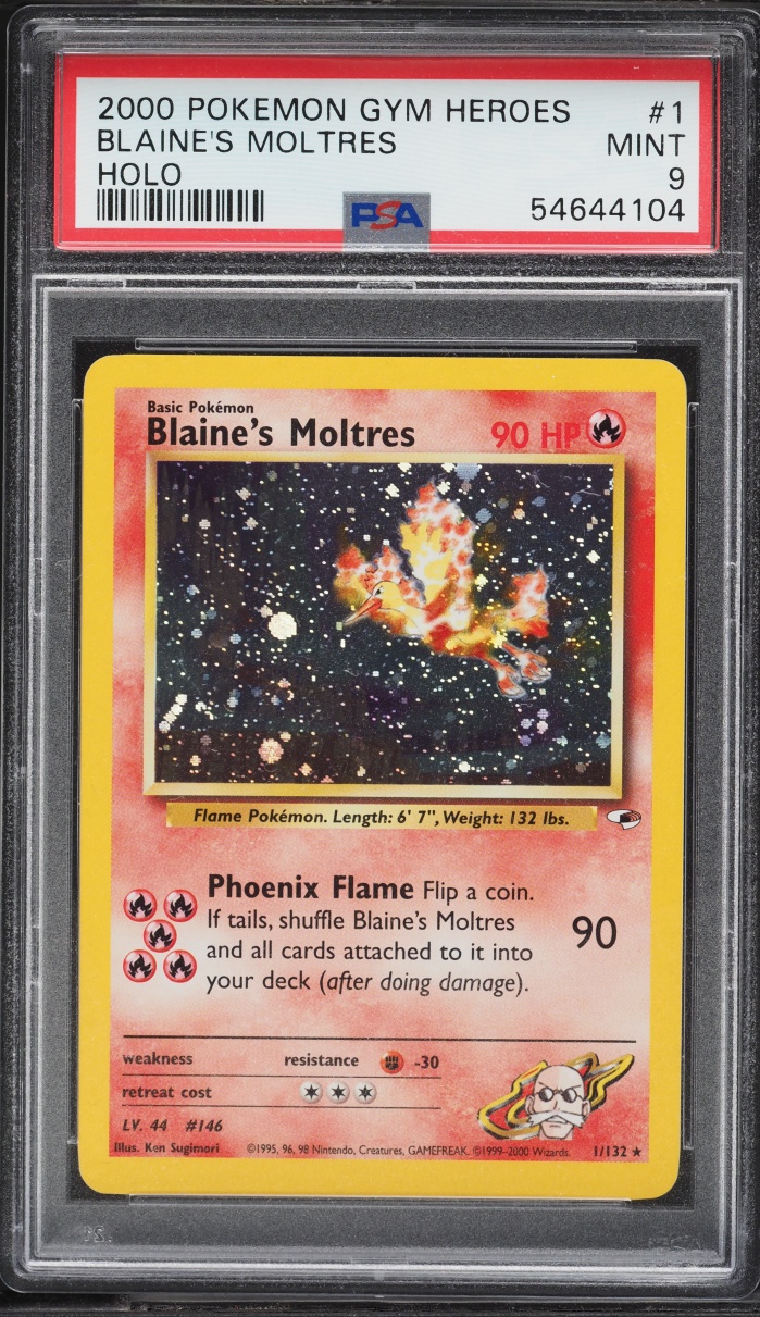 2000 Pokemon Gym Heroes Holo Blaine's Moltres #1 PSA 9 MINT