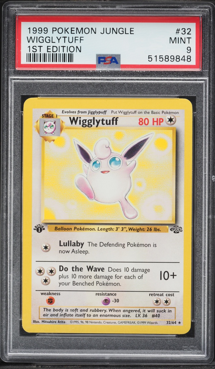 1999 Pokemon Jungle 1st Edition Wigglytuff #32 PSA 9 MINT