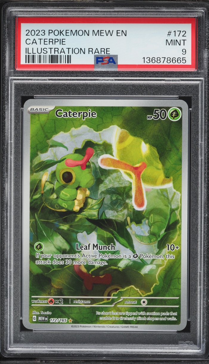 2023 Pokemon Scarlet & Violet 151 IR Caterpie #172 PSA 9 MINT