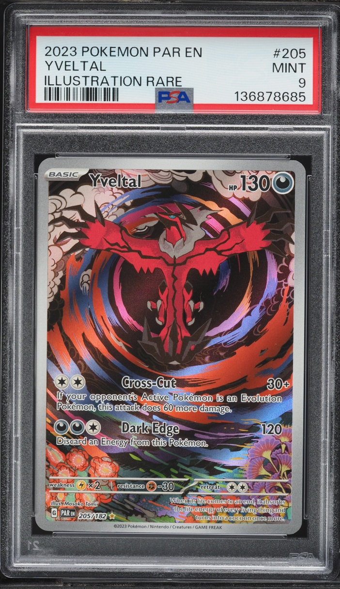 2023 Pokemon Scarlet & Violet Paradox Rift IR Yveltal #205 PSA 9 MINT