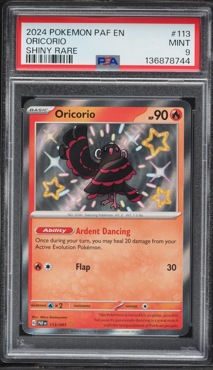 2024 Pokemon Scarlet & Violet Paldean Fates Shiny Oricorio #113 PSA 9 MINT