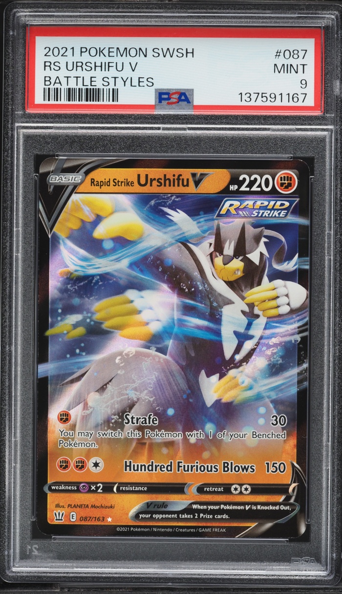 2021 Pokemon Sword & Shield Battle Styles Rapid Strike Urshifu V #87 PSA 9 MINT