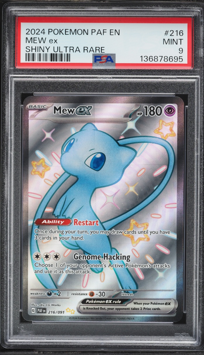 2024 Pokemon Scarlet & Violet Paldean Fates Full Art Mew ex #216 PSA 9 MINT