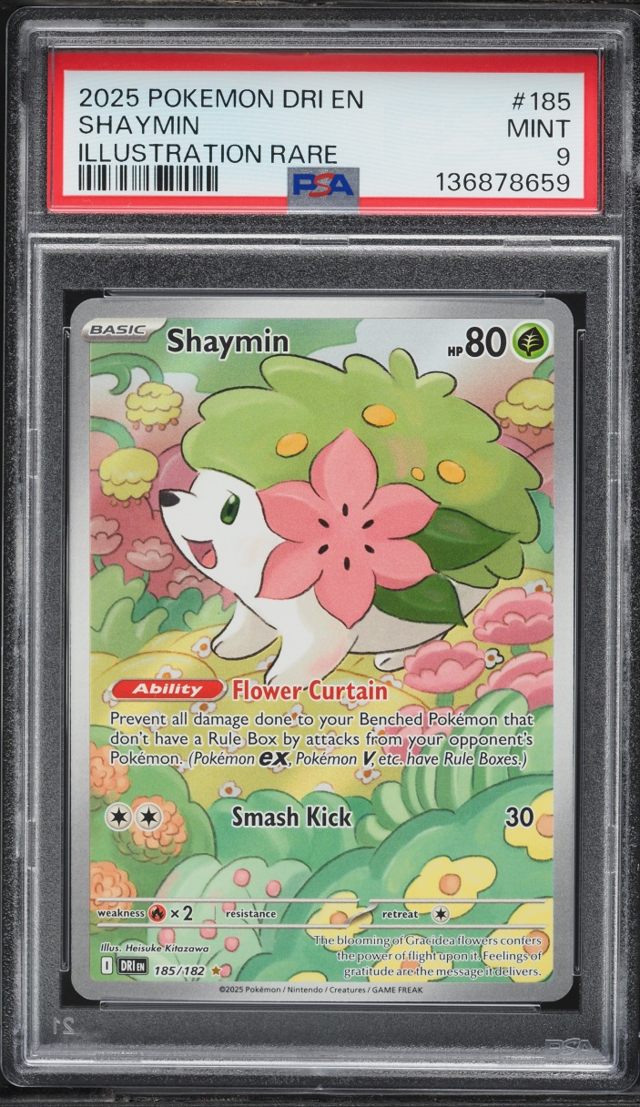 2025 Pokemon Scarlet & Violet Destined Rivals IR Shaymin #185 PSA 9 MINT