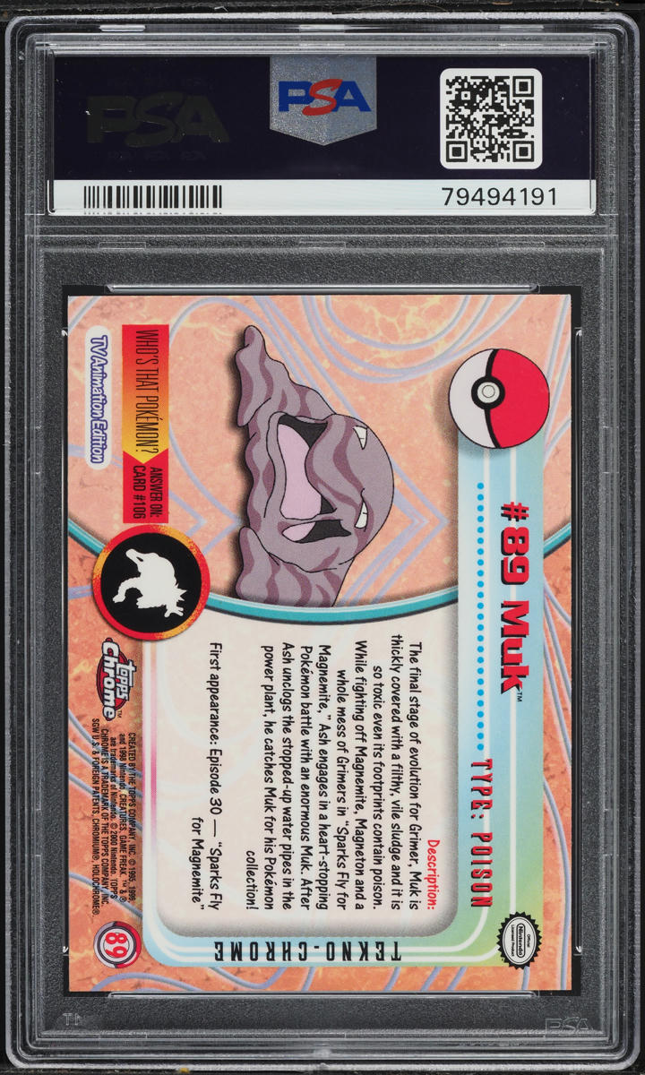 2000 Topps Chrome Pokemon Series 2 Tekno Muk #89 PSA 10 GEM MINT