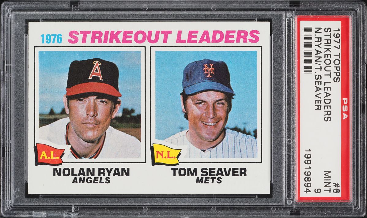 1977 Topps Nolan Ryan Tom Seaver STRIKEOUT LEADERS #6 PSA 9 MINT