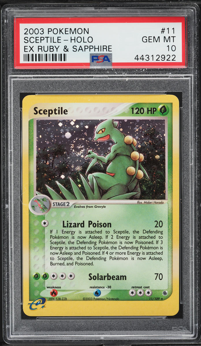 2003 Pokemon EX Ruby & Sapphire Holo Sceptile #11 PSA 10 GEM MINT