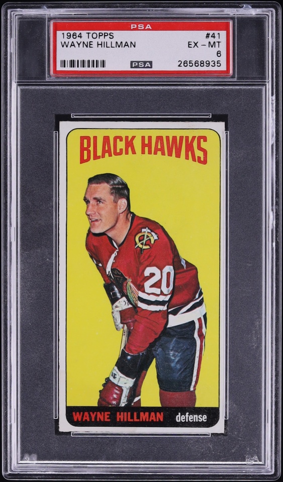 1964 Topps Hockey Wayne Hillman #41 PSA 6 EXMT