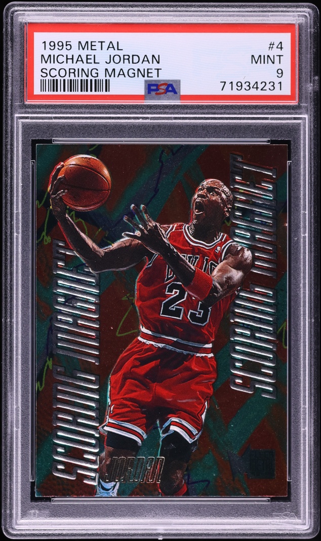 1995 Metal Scoring Magnet Michael Jordan #4 PSA 9 MINT