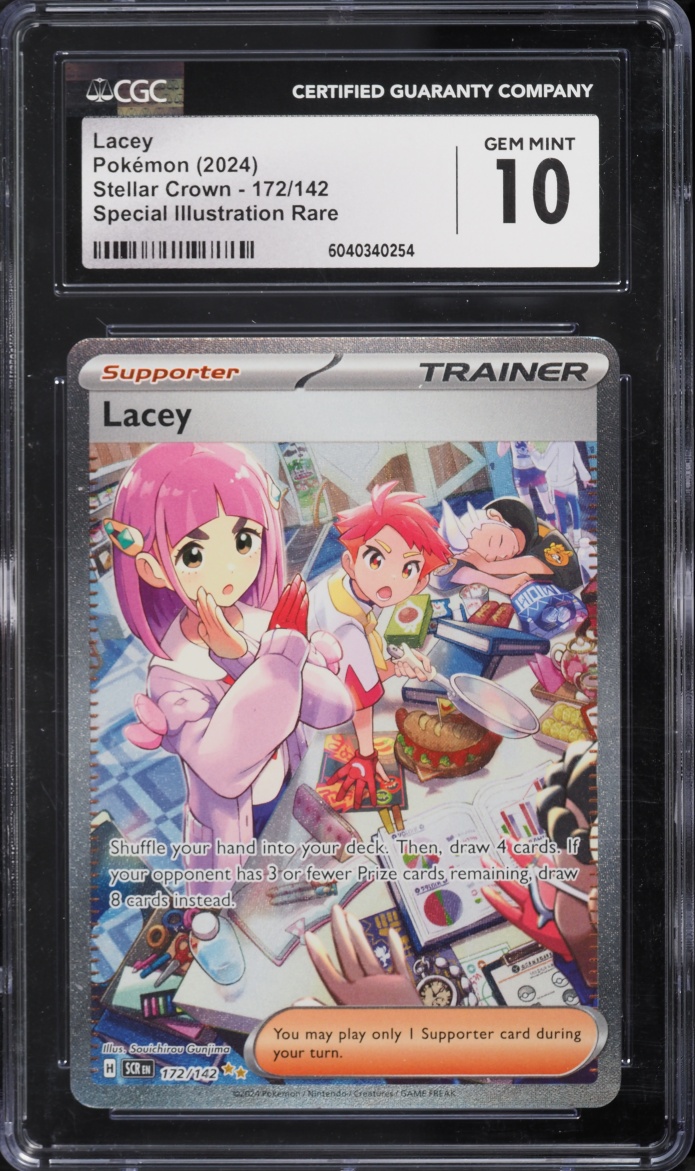2024 Pokemon Scarlet & Violet Stellar Crown SIR Lacey #172 CGC 10 GEM MINT