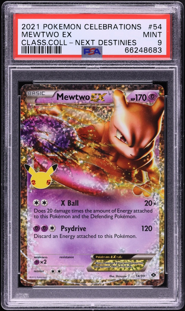 2021 Pokemon Sword & Shield Celebrations Classic Collection Holo Mewtwo EX #54 PSA 9 MINT