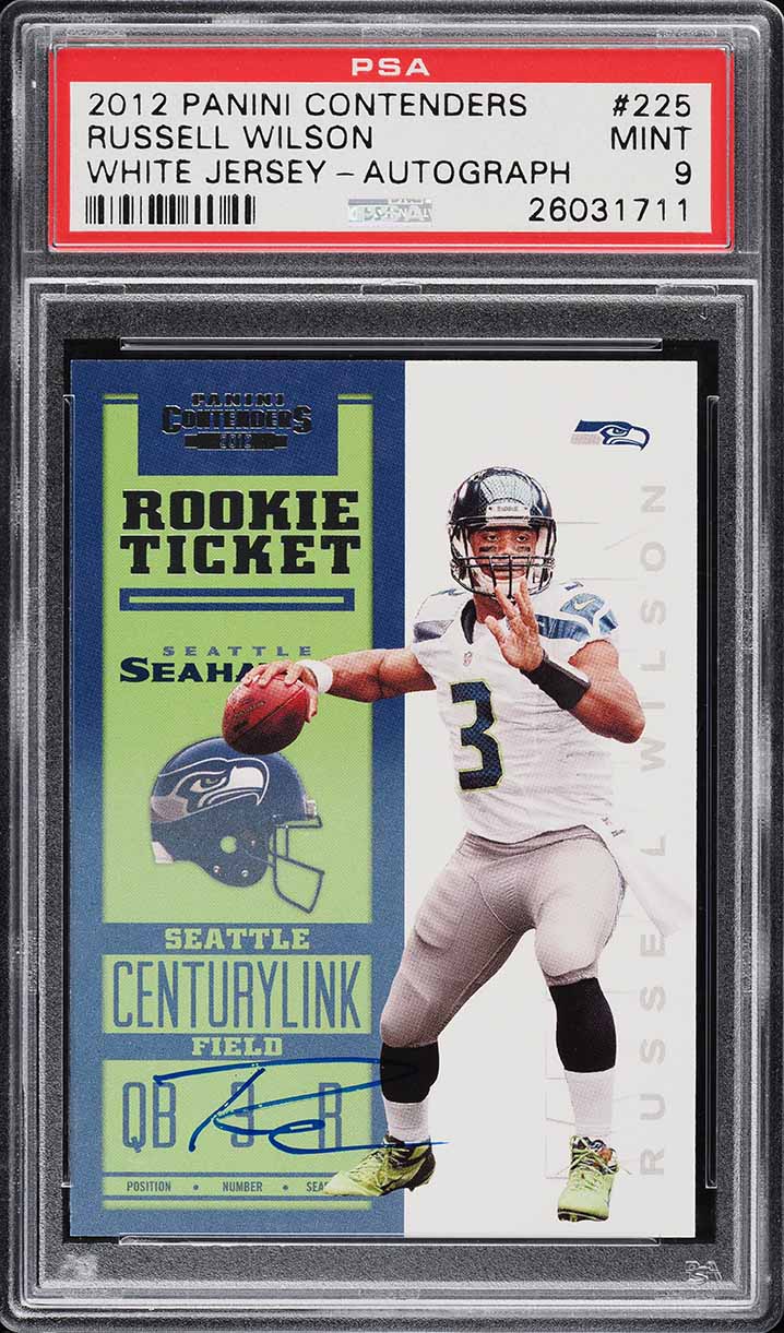 2012 Panini Contenders White Jersey Russell Wilson ROOKIE AUTO #225 PSA 9 MINT