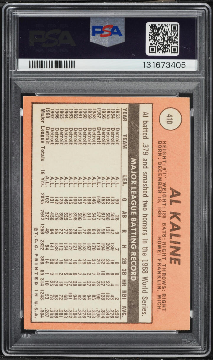 1969 Topps Al Kaline #410 PSA 5 EX