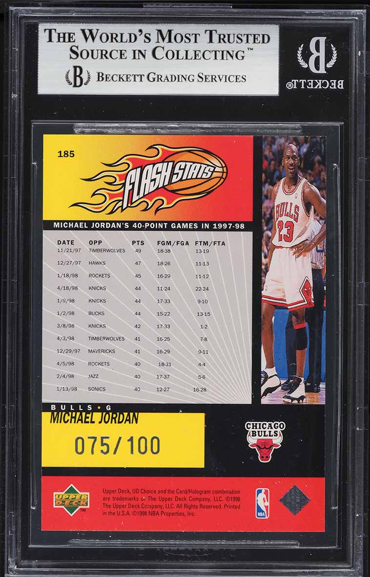 1998 UD Choice Premium Choice Reserve Michael Jordan /100 #185 BGS 8.5 NM-MT+