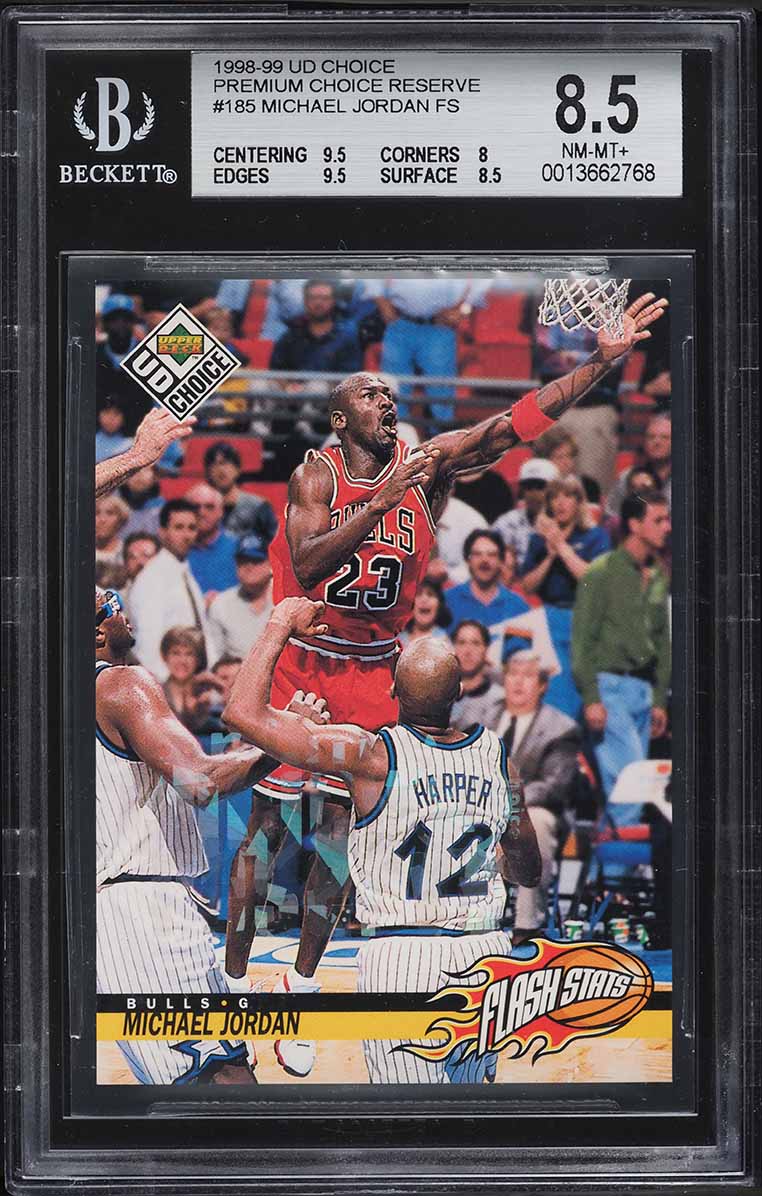 1998 UD Choice Premium Choice Reserve Michael Jordan /100 #185 BGS 8.5 NM-MT+