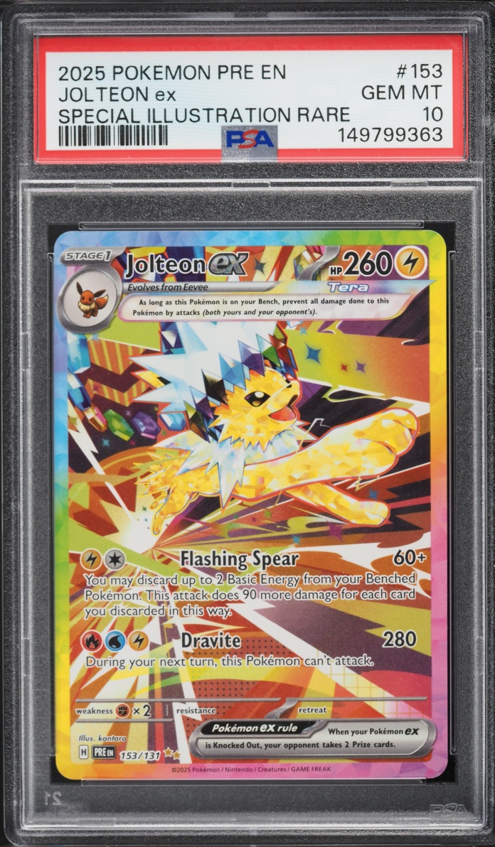 2025 Pokemon Scarlet & Violet Prismatic Evolutions SIR Jolteon EX #153 PSA 10 GEM MINT