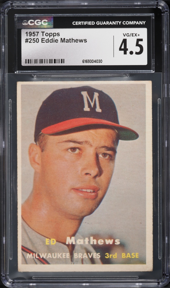 1957 Topps Eddie Mathews #250 CGC 4.5 VGEX+