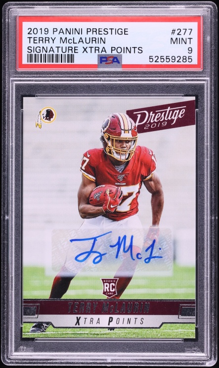 2019 Panini Prestige Xtra Points Terry McLaurin ROOKIE AUTO #277 PSA 9 MINT