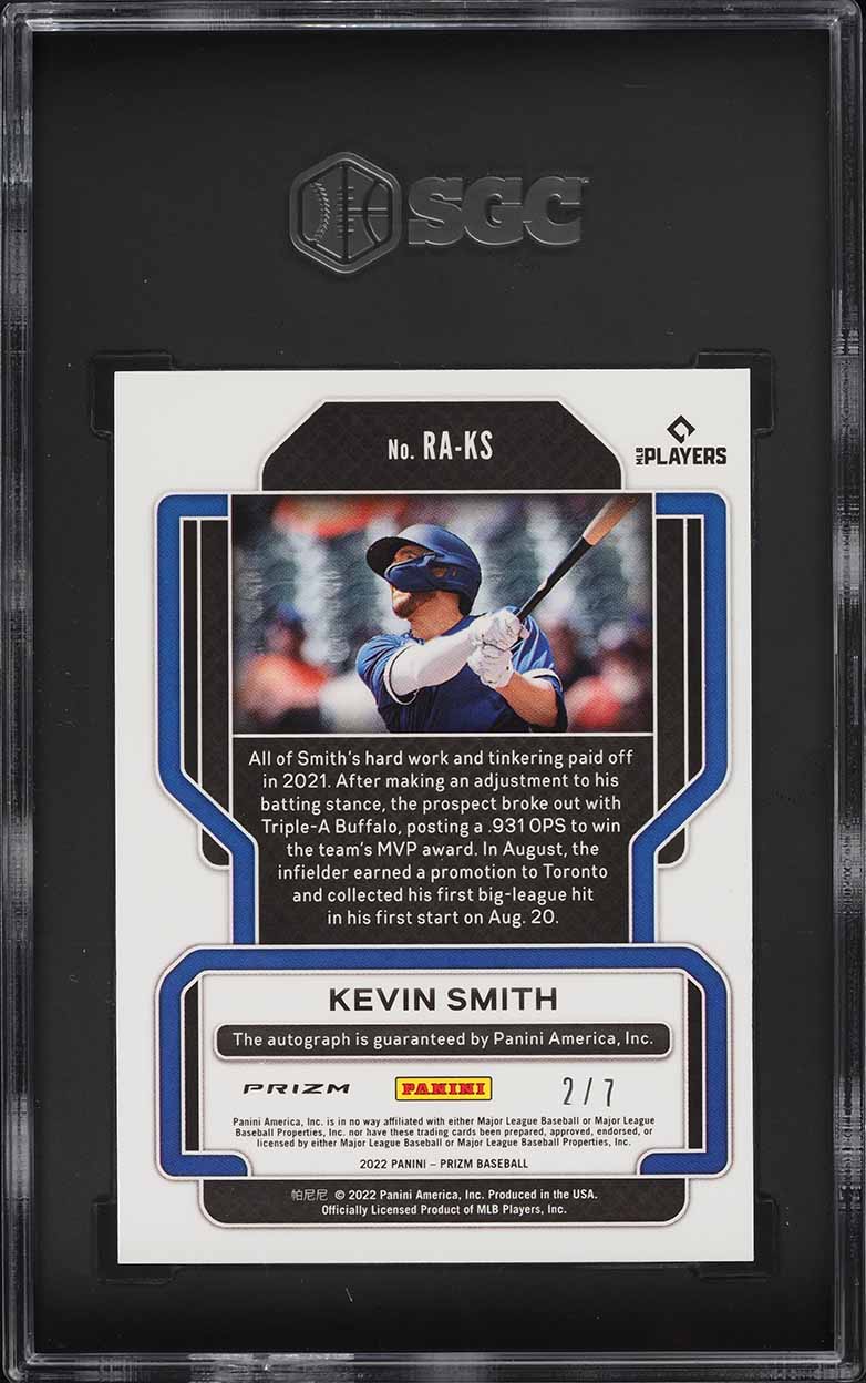 2022 Panini Prizm Red Shimmer Kevin Smith ROOKIE AUTO /7 #RA