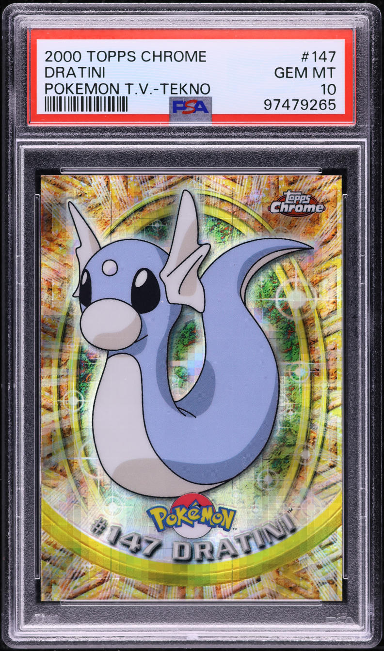2000 Topps Chrome Pokemon Series 2 Tekno Dratini #147 PSA 10 GEM MINT