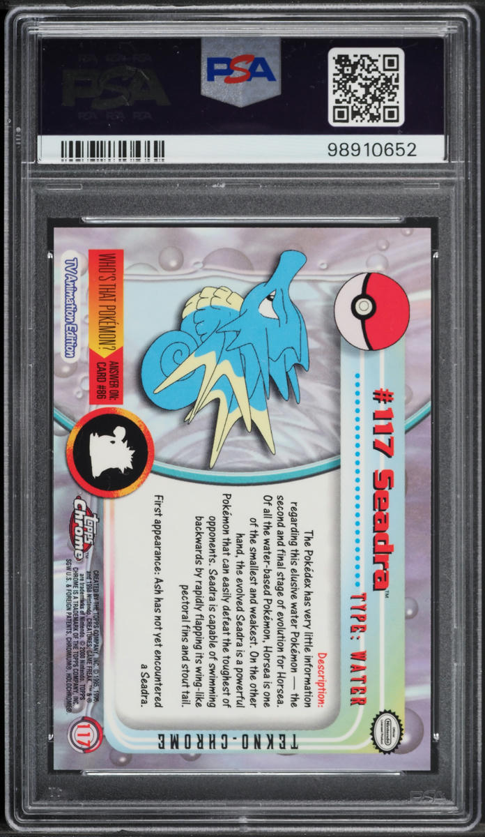 2000 Topps Chrome Pokemon Series 2 Tekno Seadra #117 PSA 10 GEM MINT