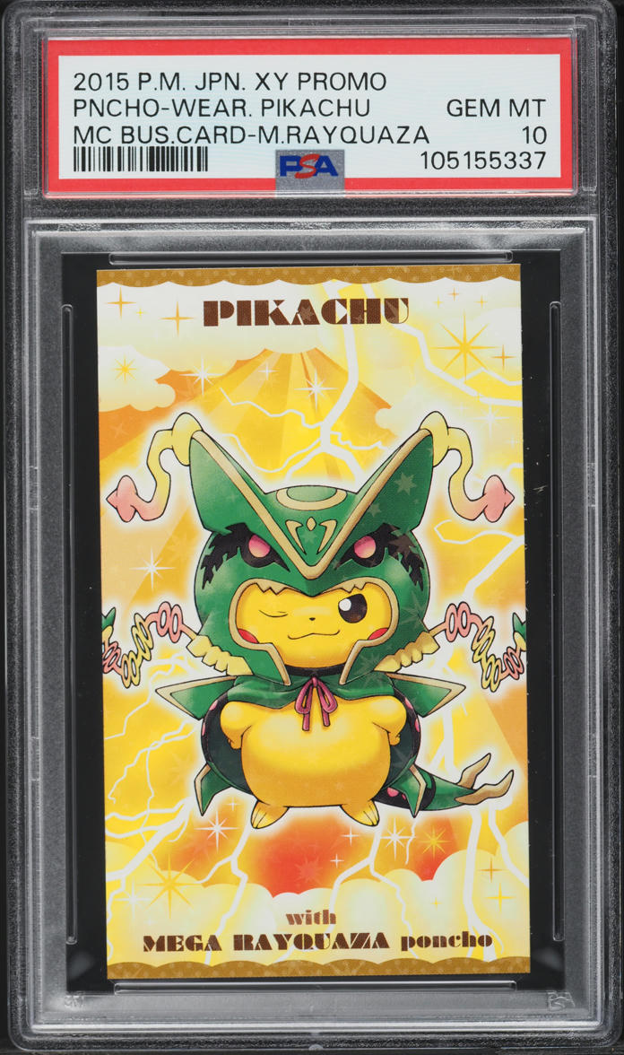 2015 Pokemon Japanese XY Promo MC Business M Rayquaza Poncho Pikachu PSA 10 GEM