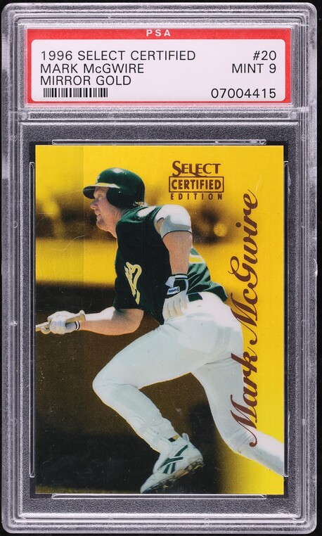 1996 Select Certified Mirror Gold Mark McGwire #20 PSA 9 MINT