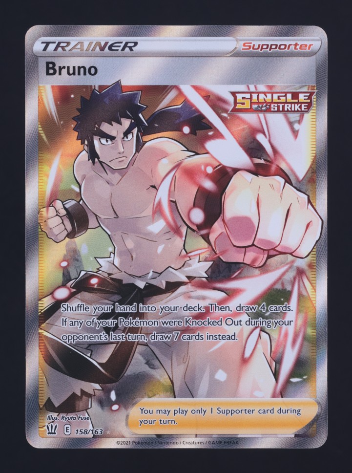 2021 Pokemon Sword & Shield Battle Styles Full Art Bruno #158 MBA AUTH