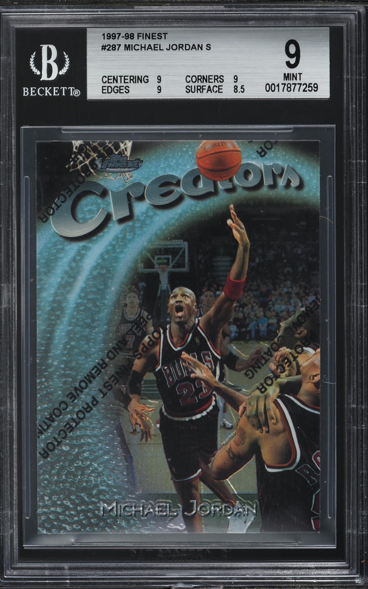 1997 Finest Basketball w/ Coating Michael Jordan #287 BGS 9 MINT