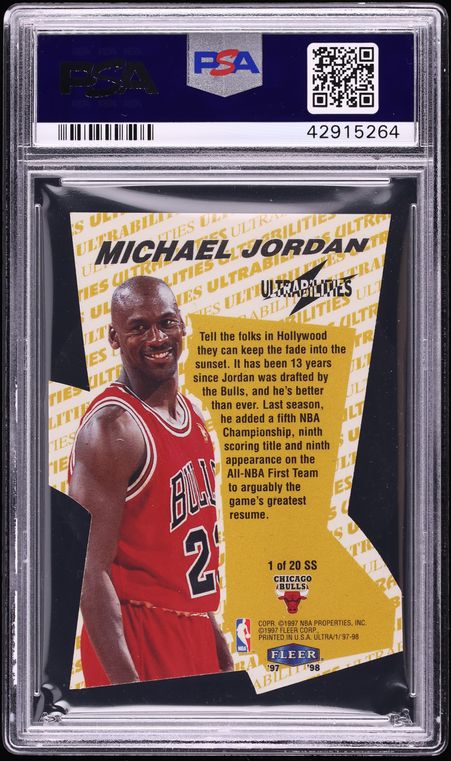 1997 Ultra Ultrabilities Superstar Michael Jordan #1 PSA 10 GEM MINT