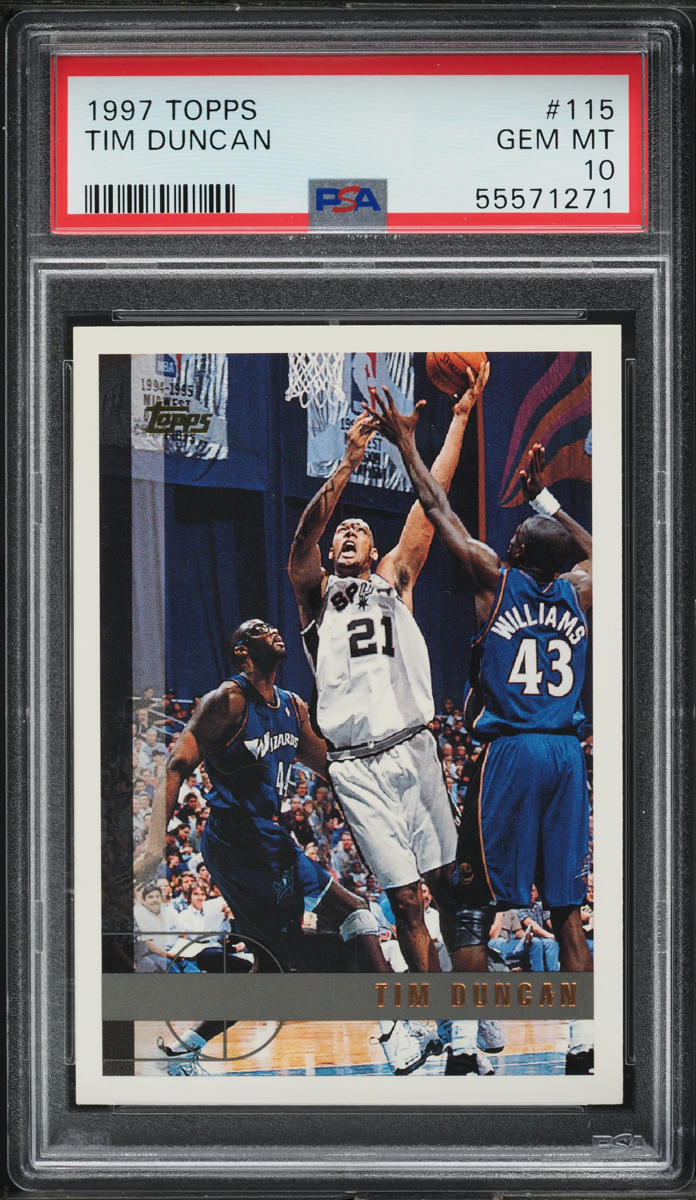 1997 Topps Basketball Tim Duncan ROOKIE #115 PSA 10 GEM MINT
