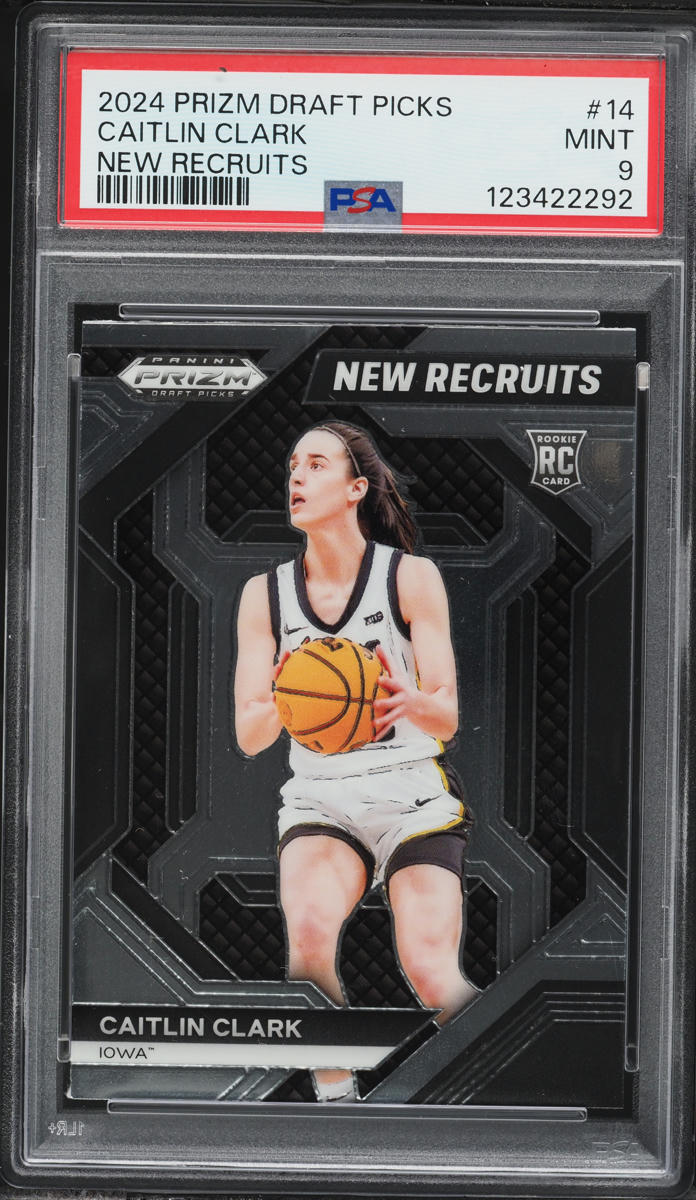 2024 Panini Prizm Draft Picks New Recruits Caitlin Clark ROOKIE #14 PSA 9 MINT