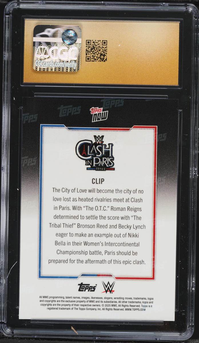 2025 Topps Now WWE Clash In Paris Roman Reigns #CLIP CGC 10 PRISTINE