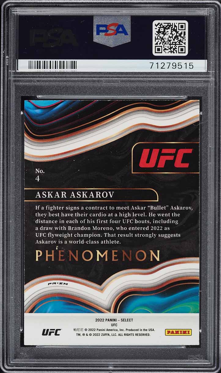 2022 Select UFC Phenomenon Flash Askar Askarov #4 PSA 10 GEM MINT
