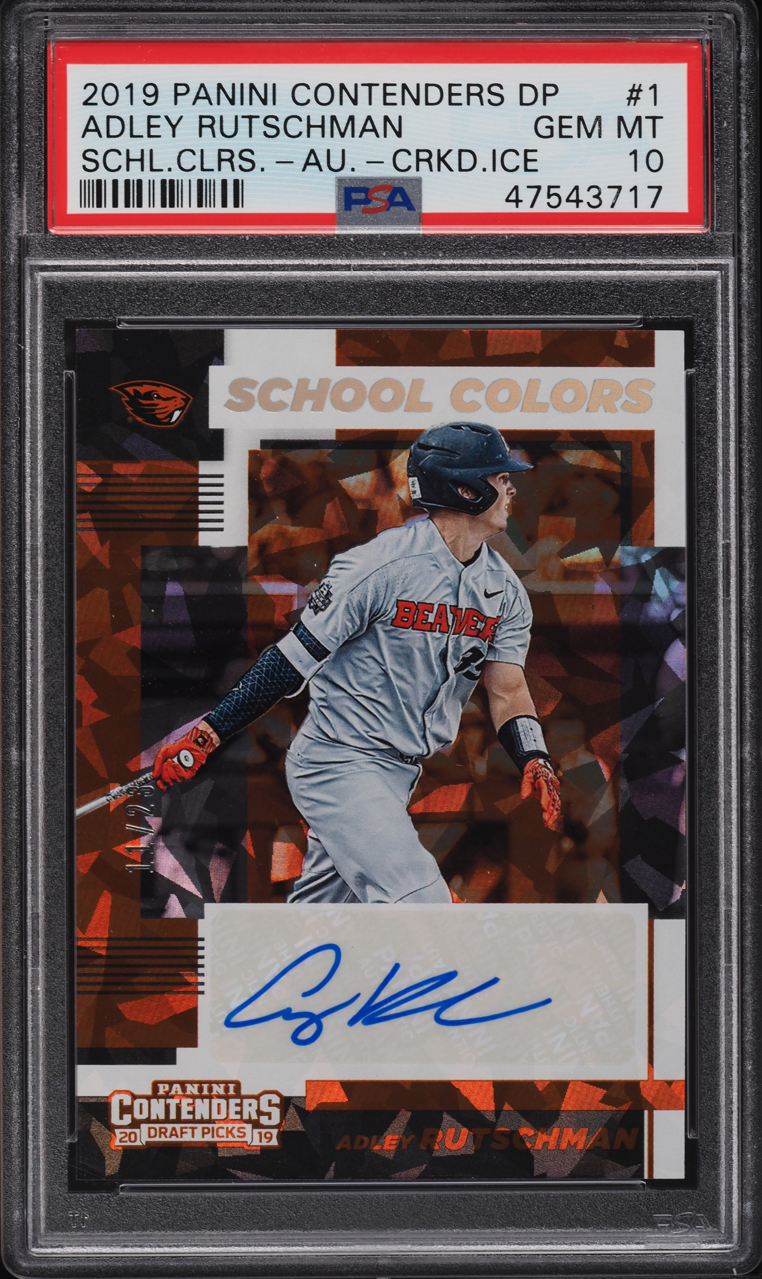Adley Rutschman 2019 Panini 10シリ auto PSA 10 ADLEY RUTSCHMAN 1st 2019 Bowman Draft Paper Orioles