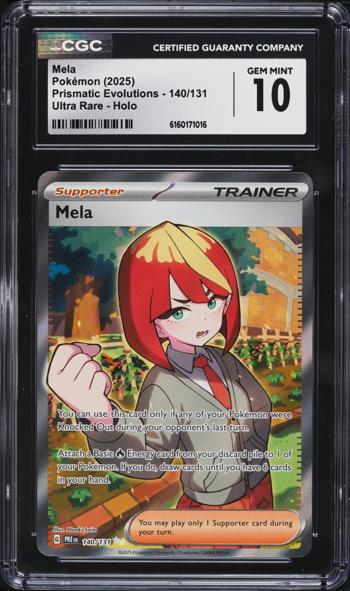 2025 Pokemon Scarlet & Violet Prismatic Evolutions Full Art Mela #140 CGC 10 GEM MINT