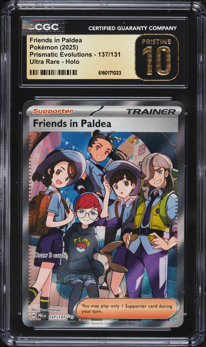 2025 Pokemon SV Prismatic Evolutions Full Art Friends In Paldea #137 CGC 10 PRISTINE