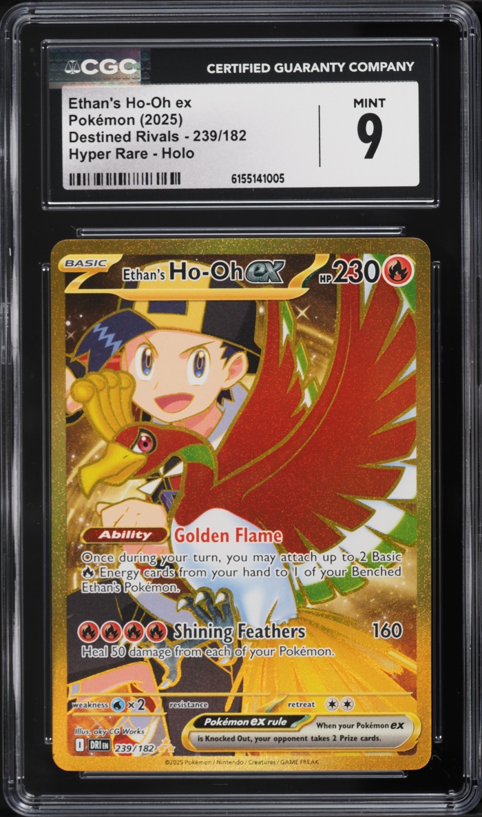 2025 Pokemon Scarlet & Violet Destined Rivals Gold Rare Ethan's Ho-Oh EX #239 CGC 9 MINT