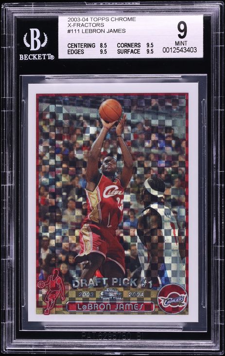 2003 Topps Chrome Xfractor LeBron James ROOKIE /220 #111 BGS 9 MINT