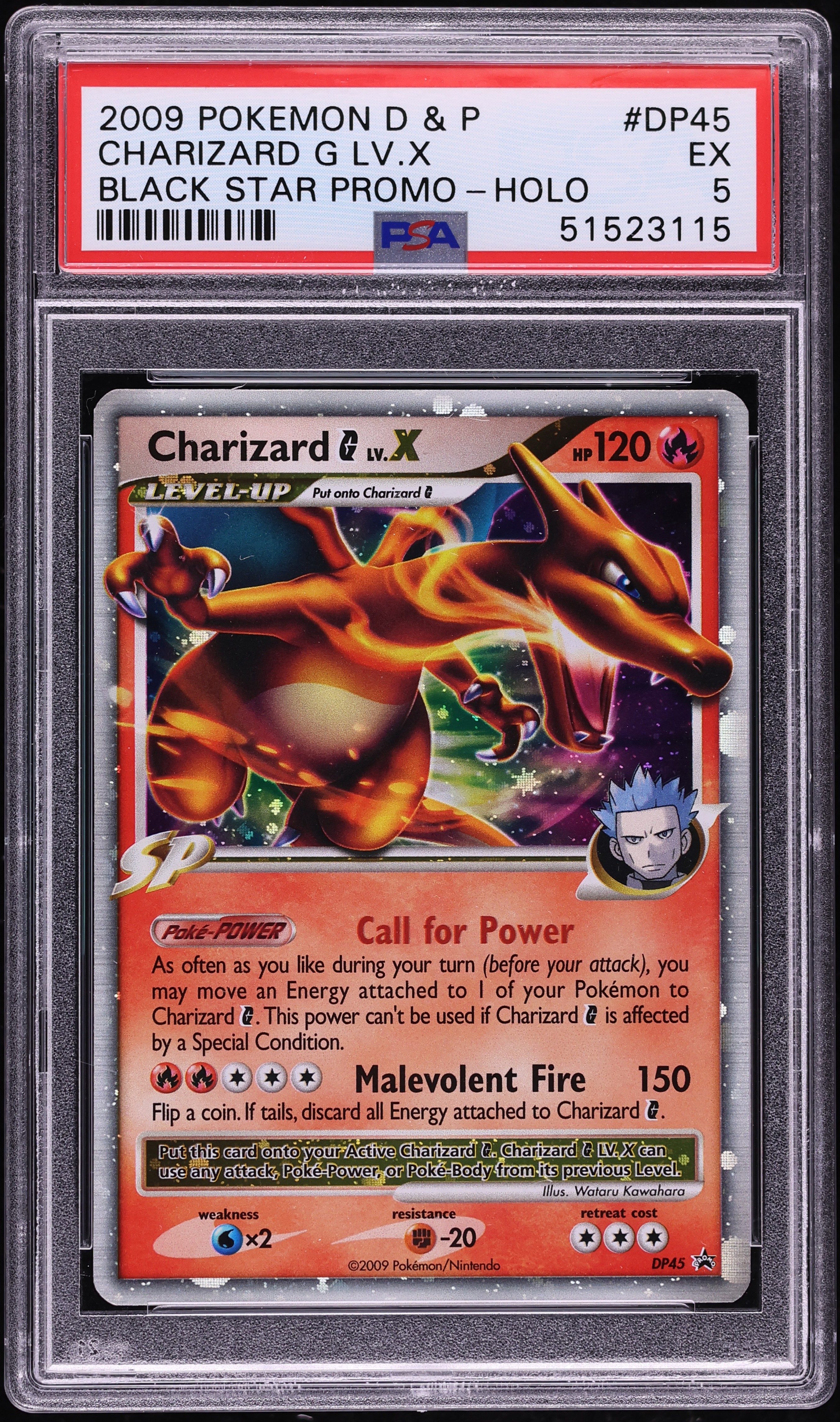 2009 Pokemon Diamond & Pearl Black Star Promo Holo Charizard G LV.X #DP45 PSA 5 EX