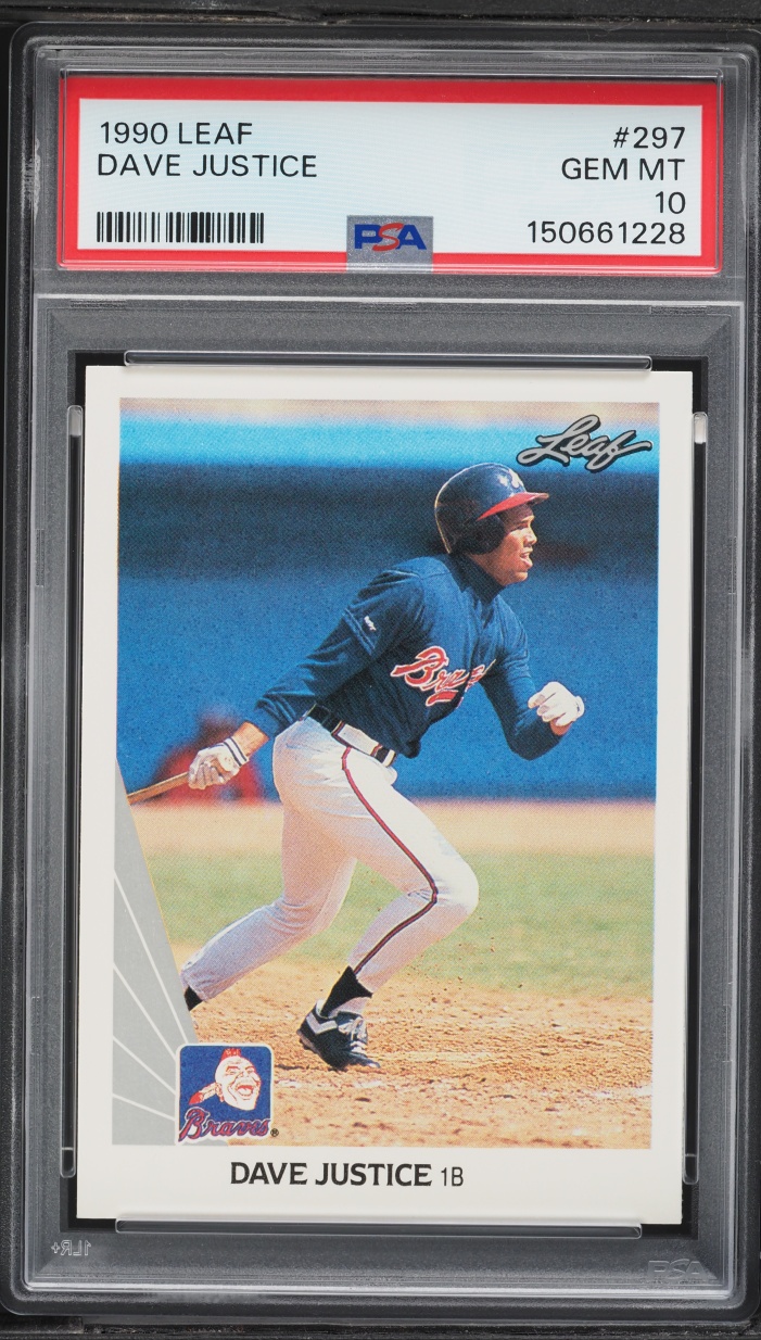 1990 Leaf Dave Justice ROOKIE #297 PSA 10 GEM MINT