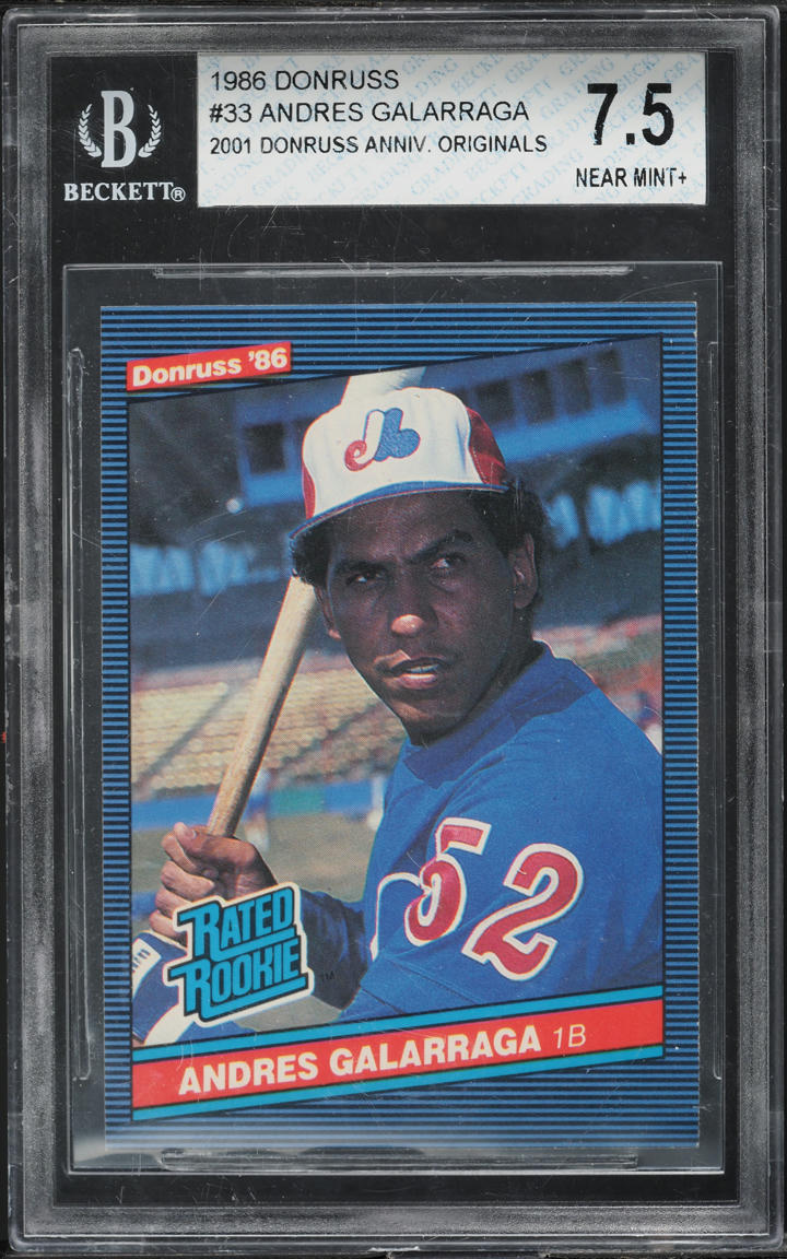 1986 Donruss Andres Galarraga ROOKIE #33 BGS 7.5 NRMT+