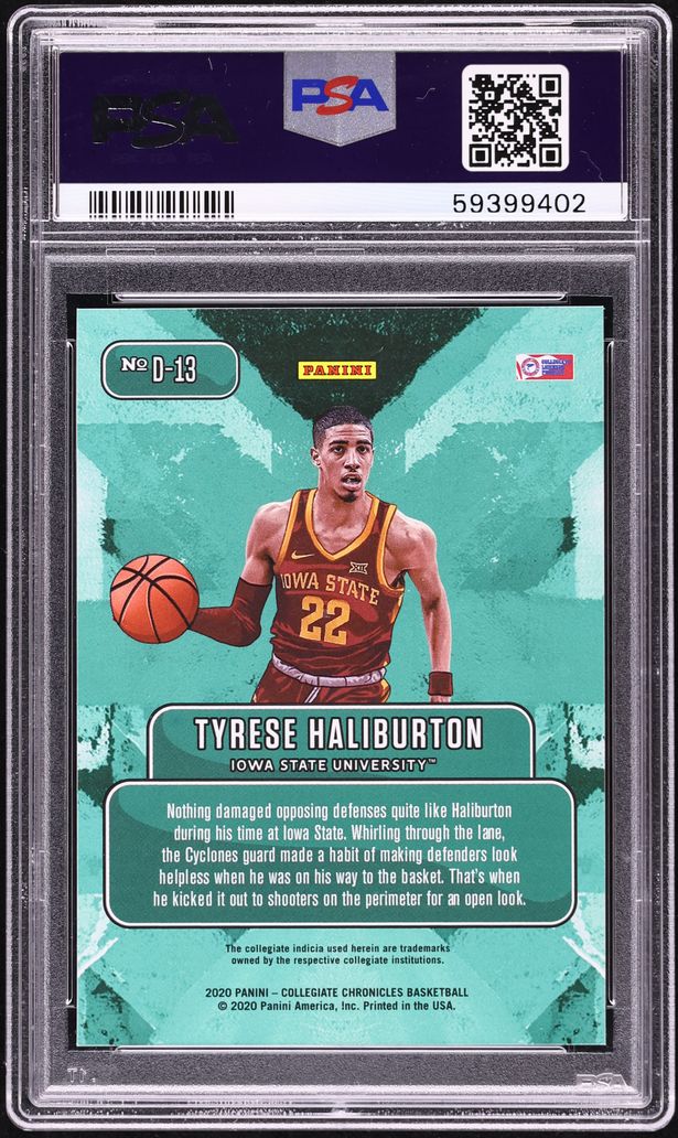 2020 Panini Prizm Draft Picks Downtown Tyrese Haliburton ROOKIE #D13 PSA 10 GEM MINT