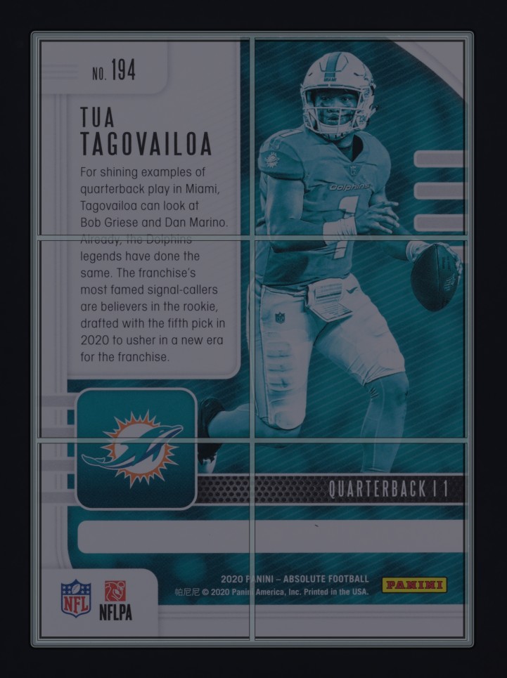 2020 Absolute Football Tua Tagovailoa ROOKIE #194 MBA AUTH