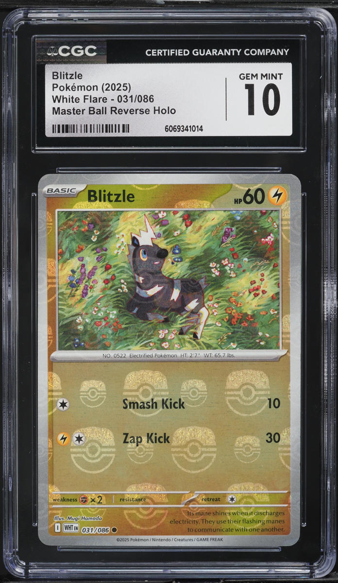 2025 Pokemon SV White Flare Master Ball Reverse Holo Blitzle #31 CGC 10 GEM MINT